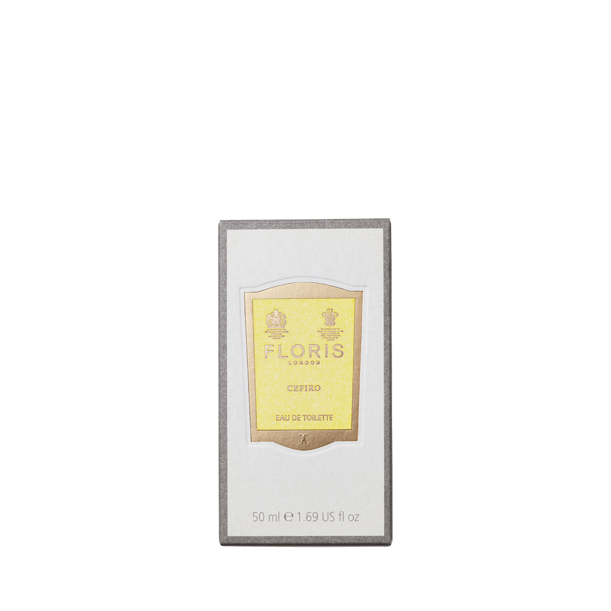 A 50ml bottle of Floris London Cefiro - Eau de Toilette, a citrus fragrance with a yellow and gold label on the front.