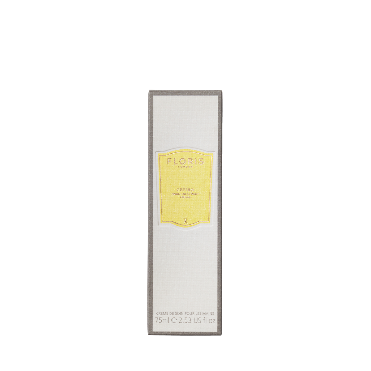 Floris London Cefiro - Hand Treatment Cream 75ml, in a white and gray box—ideal for nourishing very dry hands.