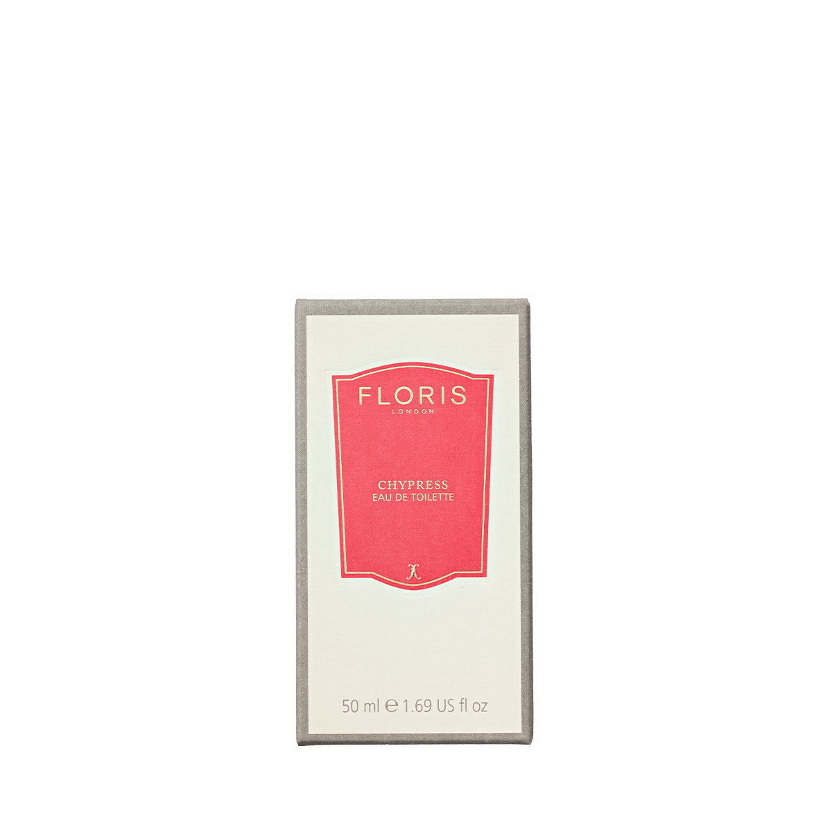 A Floris London Chypress - Eau de Toilette box with a pink label, featuring floral chypre notes and bergamot zest, on a plain white background.