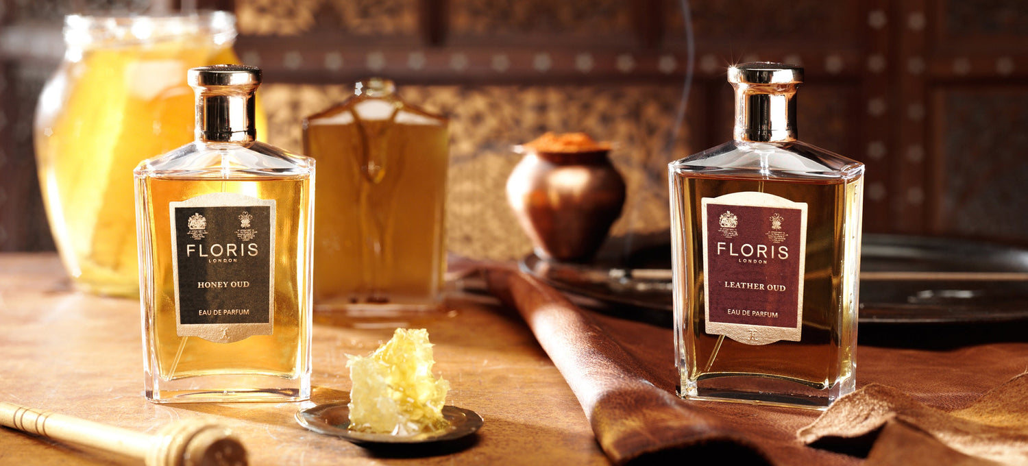 Floris London US, showcasing a beautifully arranged set of products in an elegant gift setting.