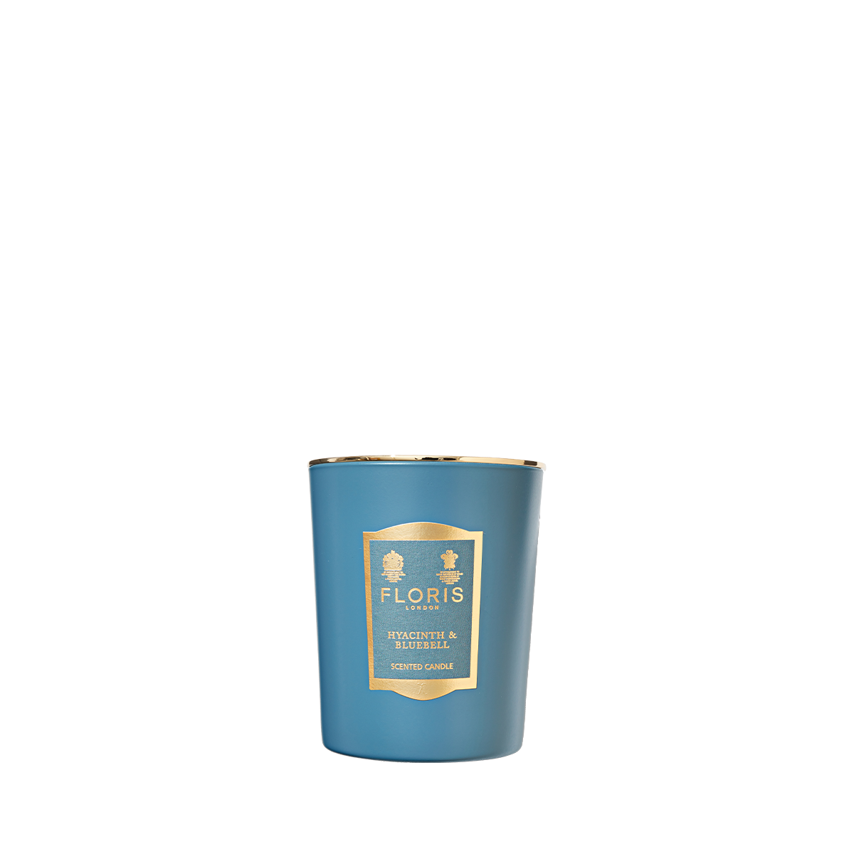 Floris London Hyacinth & Bluebell Scented Candle 175g with a gold label and green floral scent, pictured against a plain white background.