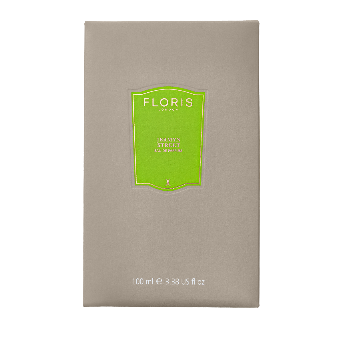 100 ml beige box of Floris London Jermyn Street - Eau de Parfum, vegan, with a green front label.