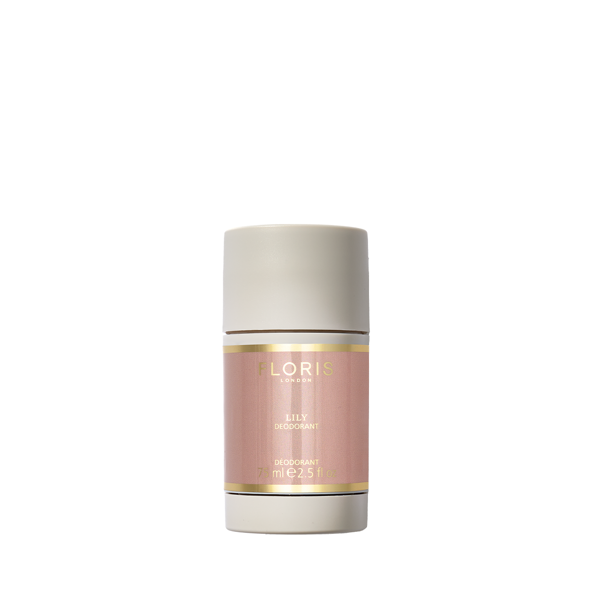 Floris London Lily - Deodorant Stick is aluminium-free with a beige cap and pink-gold label, perfect for sensitive skin.