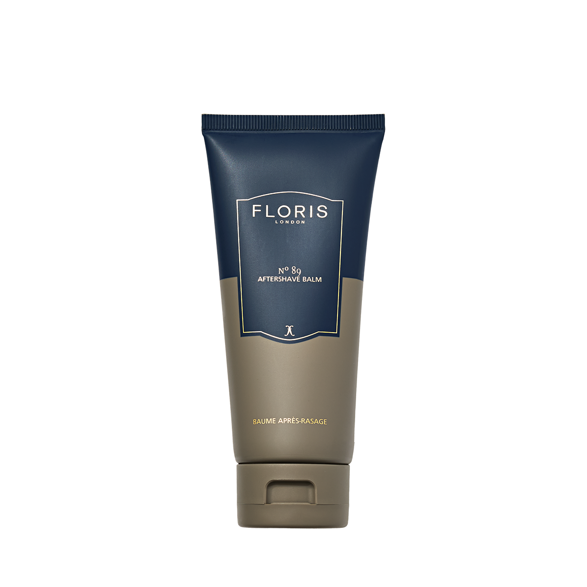 Floris London's No. 89 Aftershave Balm (100ml) features a dark blue and gray design, exuding an English gentleman's fragrance.