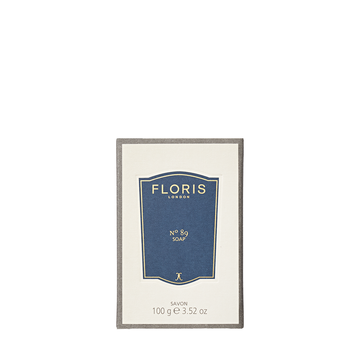 Floris London No. 89 - Luxury Soap, a finely milled, fragranced 100g bar in cream packaging with a blue label.
