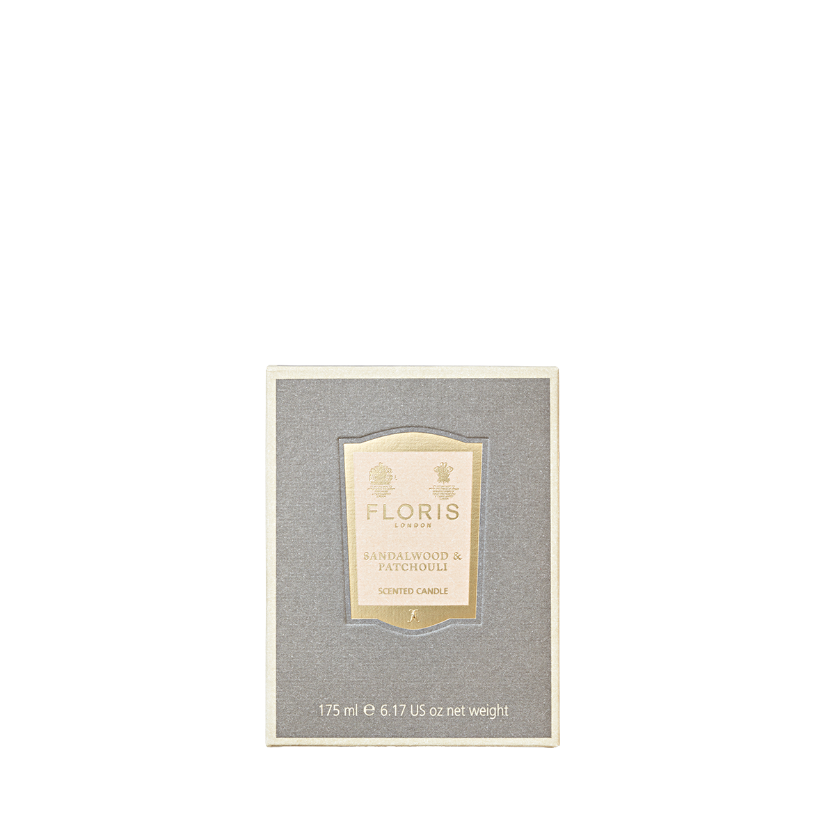 The Floris London Sandalwood & Patchouli Scented Candle 175g comes in a grey and gold box, hand poured with pure fragrance oils.