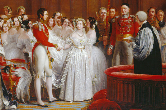 A painting of Queen Victoria and Prince Abert on there wedding day 1840.