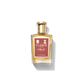 A glass bottle of "A Rose For... - Eau de Parfum" by Floris London features a gold cap and red label against a white background, offering a contemporary fragrance that evokes personal attachment to scent.