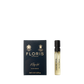 A sample vial of Floris London A Rose For... Eau de Parfum beside its dark blue and gold box—a sophisticated floral and woody scent.