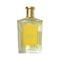 Clear glass bottle of Floris London's Bergamotto di Positano - Eau de Parfum with a gold cap, yellow label, and a hint of bergamot essence.
