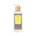 A 250ml white bottle of Floris London Cefiro – Enriched Body Moisturiser features a gold pump, yellow label, and jojoba oil for luxury hydration.
