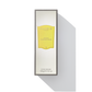 a large white box with yellow label