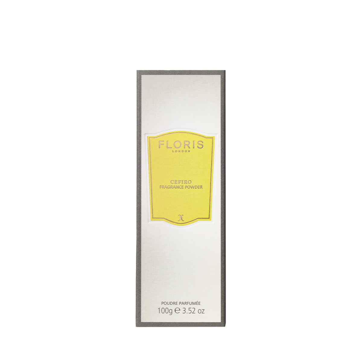 Floris London Cefiro - Fragrance Powder, 100g, with a unisex citrus floral scent and yellow label on a white background.