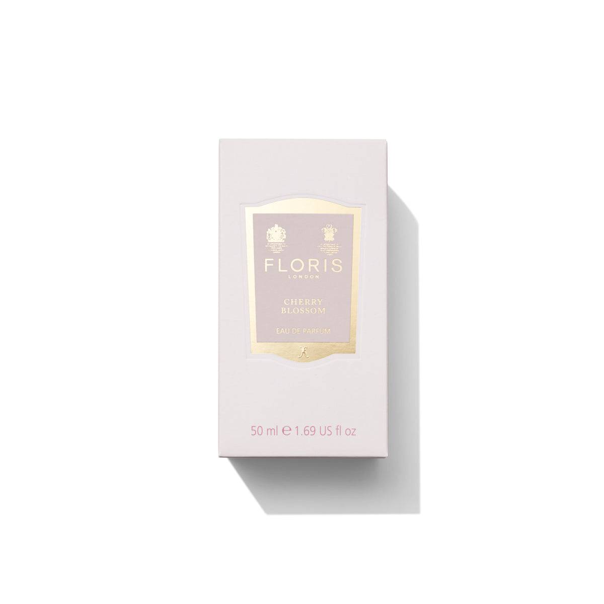 Cherry Blossom Eau de Parfum 50ml box by Floris London US, showcasing the delicate and refined packaging.