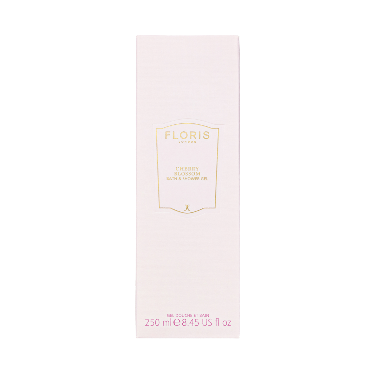 Floris London UK Cherry Blossom - Bath & Shower Gel, 250 ml, in a pink box.