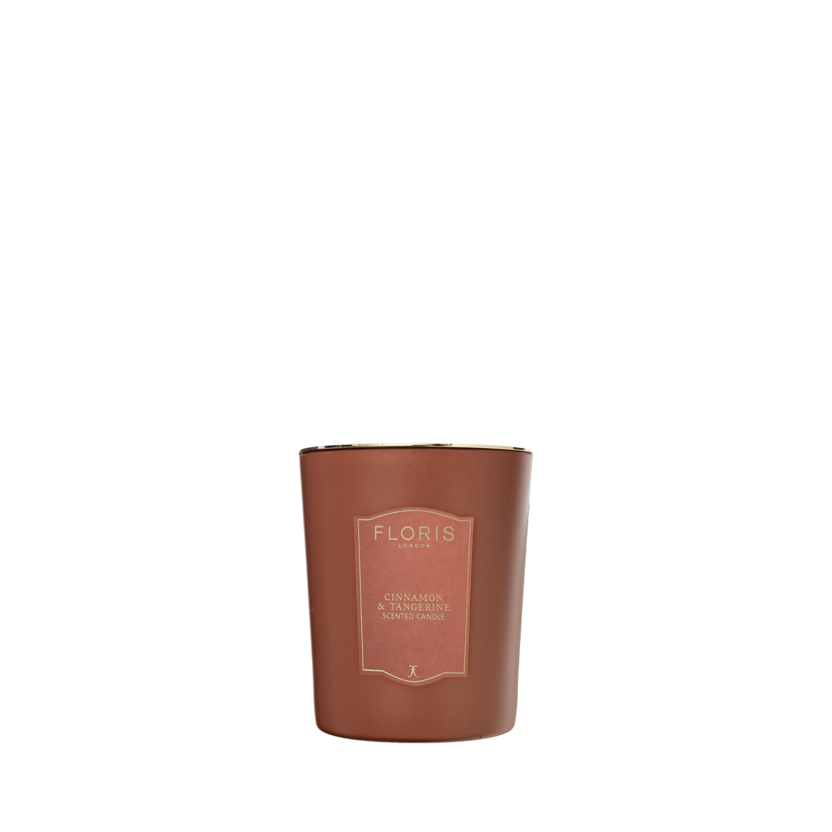 Cinnamon & Tangerine - Scented Candle 175g in a brown glass holder, perfect as a festive fragrance gift.