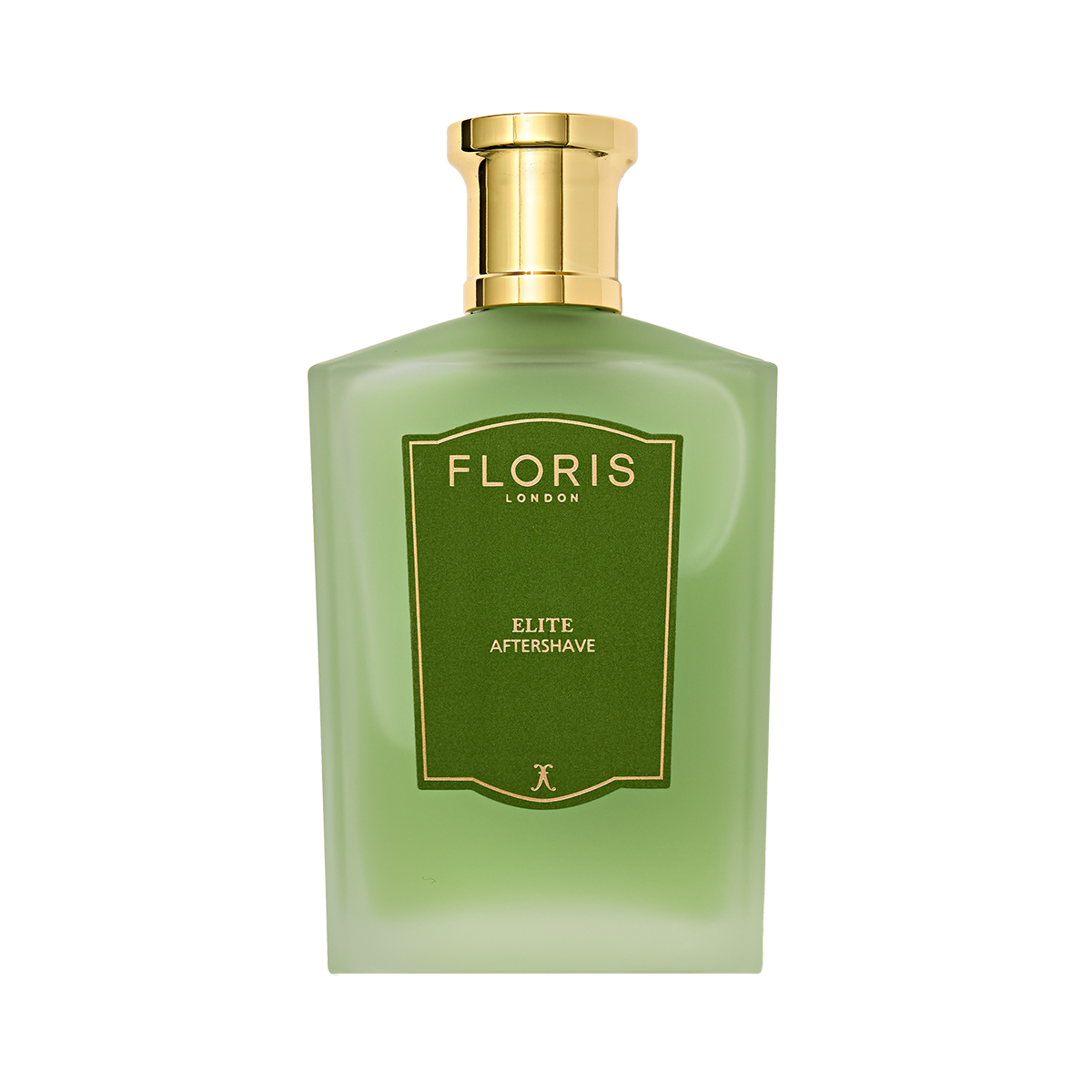 Floris London Elite - Aftershave 100ml, in a green bottle with gold cap and label, offers a distinguished Elite fragrance.