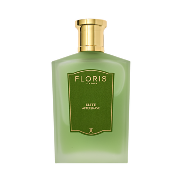 Floris London Elite - Aftershave 100ml, in a green bottle with gold cap and label, offers a distinguished Elite fragrance.