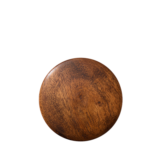 Floris London's Elite - Shaving Soap & Bowl features a wooden round board with a textured surface, perfect for triple-milled soap, on a white background.