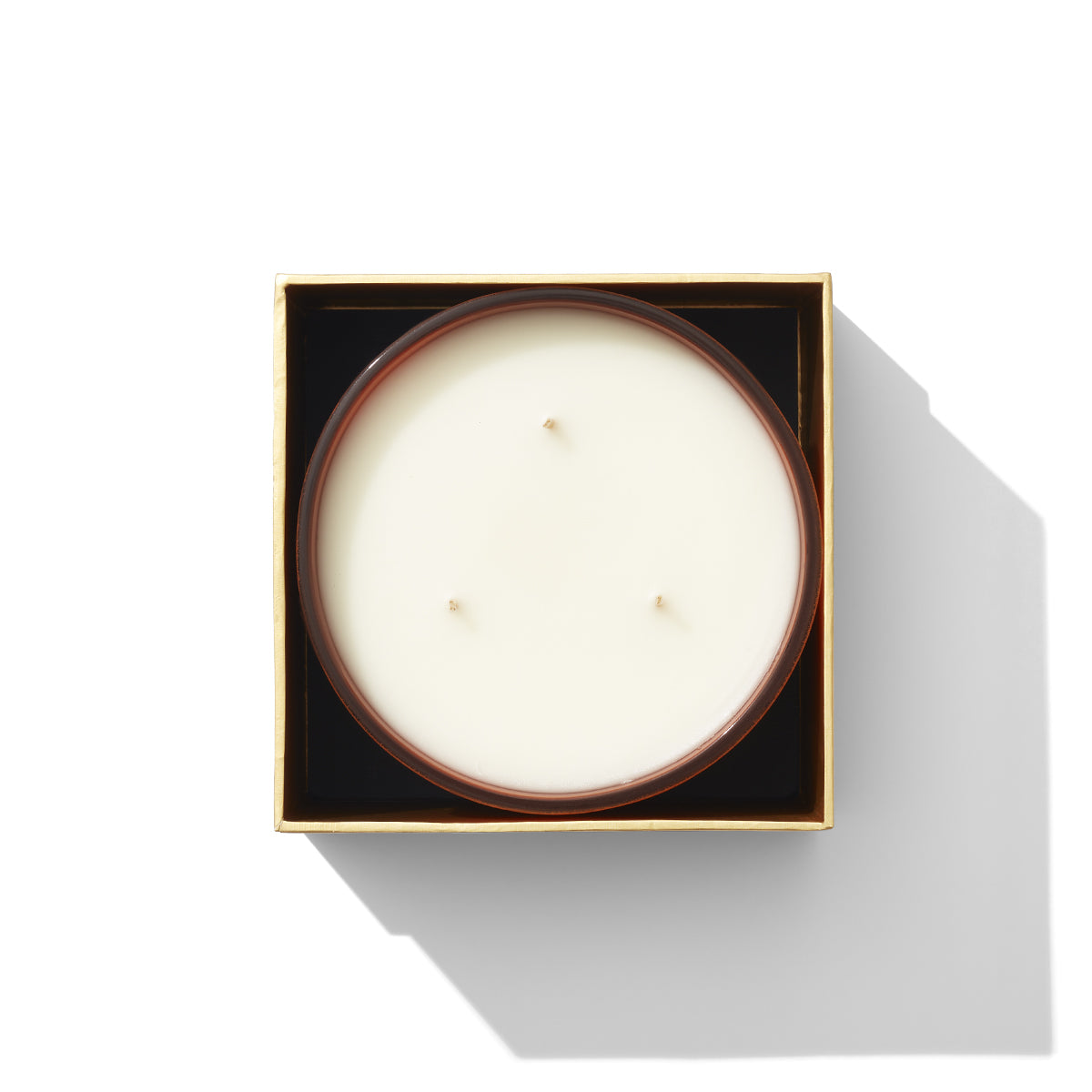 Floris London Holiday Cinnamon Tangerine 3 Wick Candle Top View inside the box