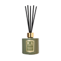 Grapefruit & Rosemary diffuser by Floris London with black reeds, gold label, and notes of sandalwood.