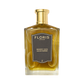 A bottle of Floris London Honey Oud Eau de Parfum, blending English honey and oud, with a gold cap and dark front label.