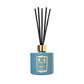 The Floris London Hyacinth & Bluebell Reed Diffuser features black reeds, a gold label, and a fresh spring floral scent.