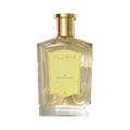 A Floris London JF Eau de Toilette bottle features a gold cap and yellow label, offering a citrus-woody fragrance for men.