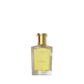 A clear glass bottle of Floris London JF Eau de Toilette with a gold cap and yellow label, featuring a citrus woody scent on a white background.