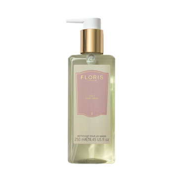 Floris London Lily - Luxury Hand Wash, 250 ml, with gold pump and pink label, features an uplifting scent and elegant floral fragrance.
