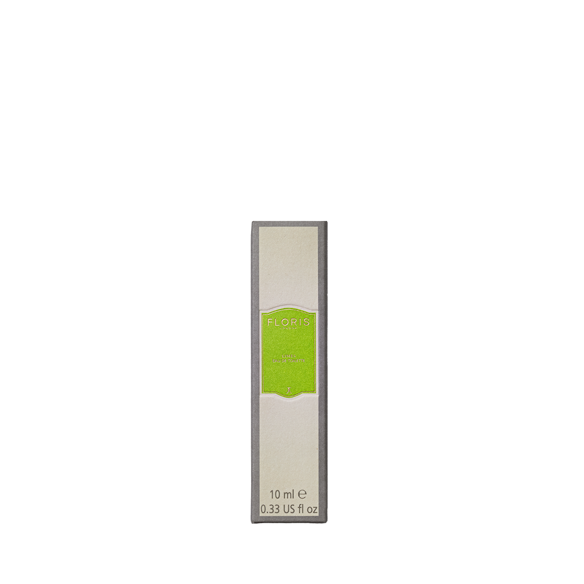 A small, rectangular Floris London Limes - Eau de Toilette box with a green label, containing 10 ml (0.33 US fl oz) of refreshing citrus scent.