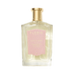 Clear glass bottle of Floris London Malmaison Encore perfume with a gold cap and pale pink label, featuring floral oriental notes of cedarwood, musk, and patchouli.