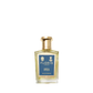 A Floris London Neroli Voyage Eau de Parfum bottle with a gold cap and blue label, featuring citrus and subtle marine notes, on a white background.