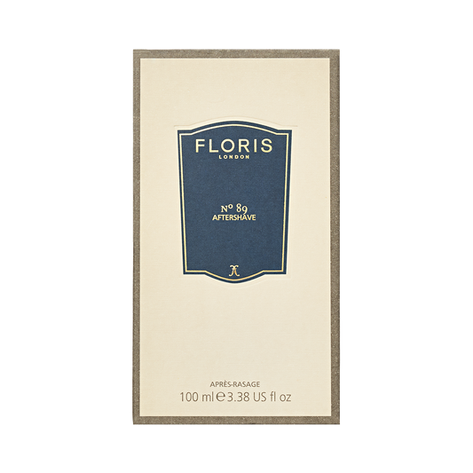 Floris London No. 89 - Aftershave 100ml: a classic scent for gentlemen, in a cream box with blue label and gold text.