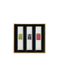 Floris London's Perfumer's Trilogy: For Him gift box features three men's fragrances, elegantly displayed against a dark blue background.