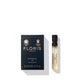 Floris London's Platinum 22 - Eau de Parfum, a fragrance created for the Platinum Jubilee, comes in a 2ml sample vial accompanied by its navy packaging.