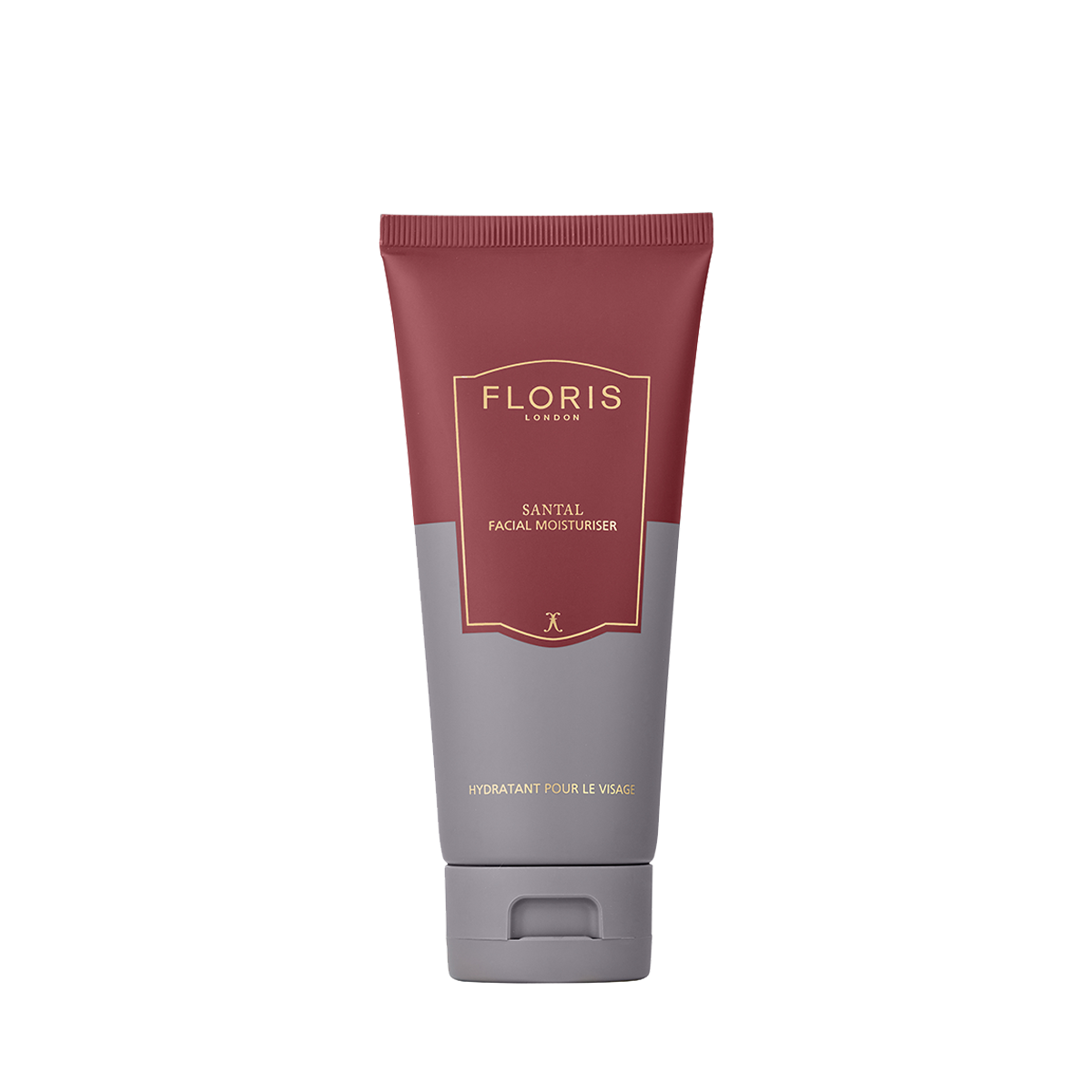 A tube of Floris London Santal - Facial Moisturiser is displayed against a plain white background.