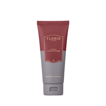 A tube of Floris London Santal - Facial Moisturiser is displayed against a plain white background.
