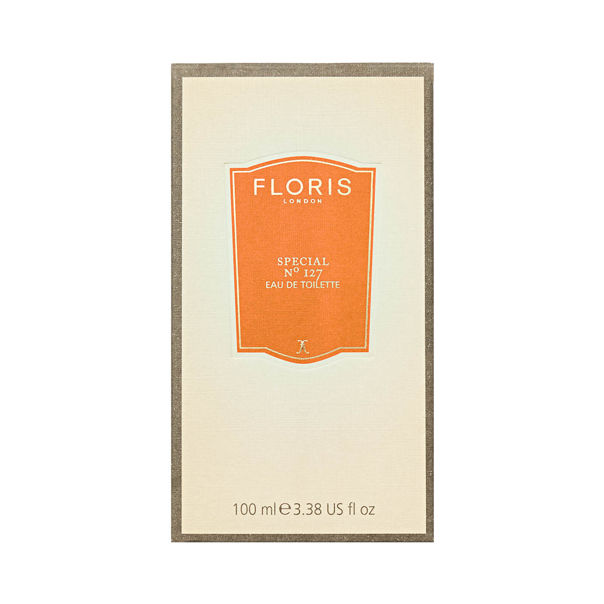 Floris London Special No. 127 Eau de Toilette is a citrus floral fragrance, 100 ml, featuring an orange label with a gray border from British heritage.