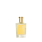 A clear glass bottle of Floris London Stephanotis Bath Essence with a gold cap and yellow label, showcasing its floral essence on a white background.