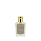 The Floris London Tuberose In Silk Eau de Parfum comes in a glass bottle with a gold cap and label, featuring tuberose and musk notes.