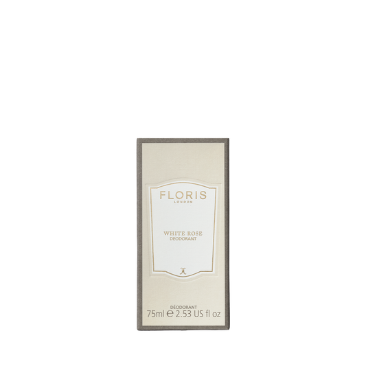 Floris London White Rose - Deodorant Stick is an aluminium-free antibacterial deodorant for sensitive skin in minimalist cream and grey packaging, 75ml.