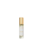 Clear glass bottle with gold cap labeled "White Rose - Eau de Toilette" by Floris London, a timeless vegan perfume, shown on a white background.
