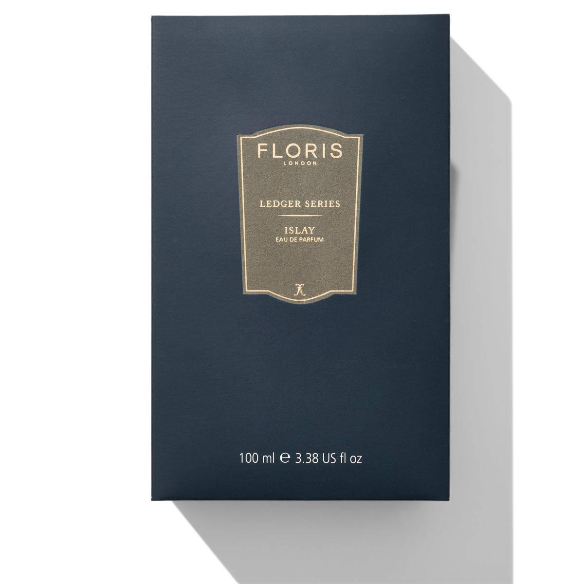 A boxed bottle of Floris London US Islay Eau de Parfum, Ledger Series, 100ml.